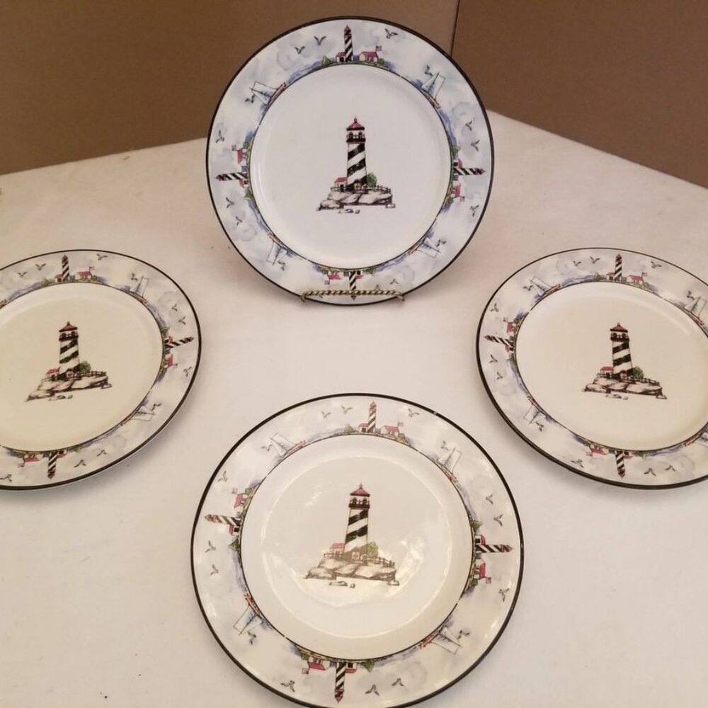 Totally Today - Lighthouse Themed 7 3/4 inch Luncheon/Salad Plates (4)
